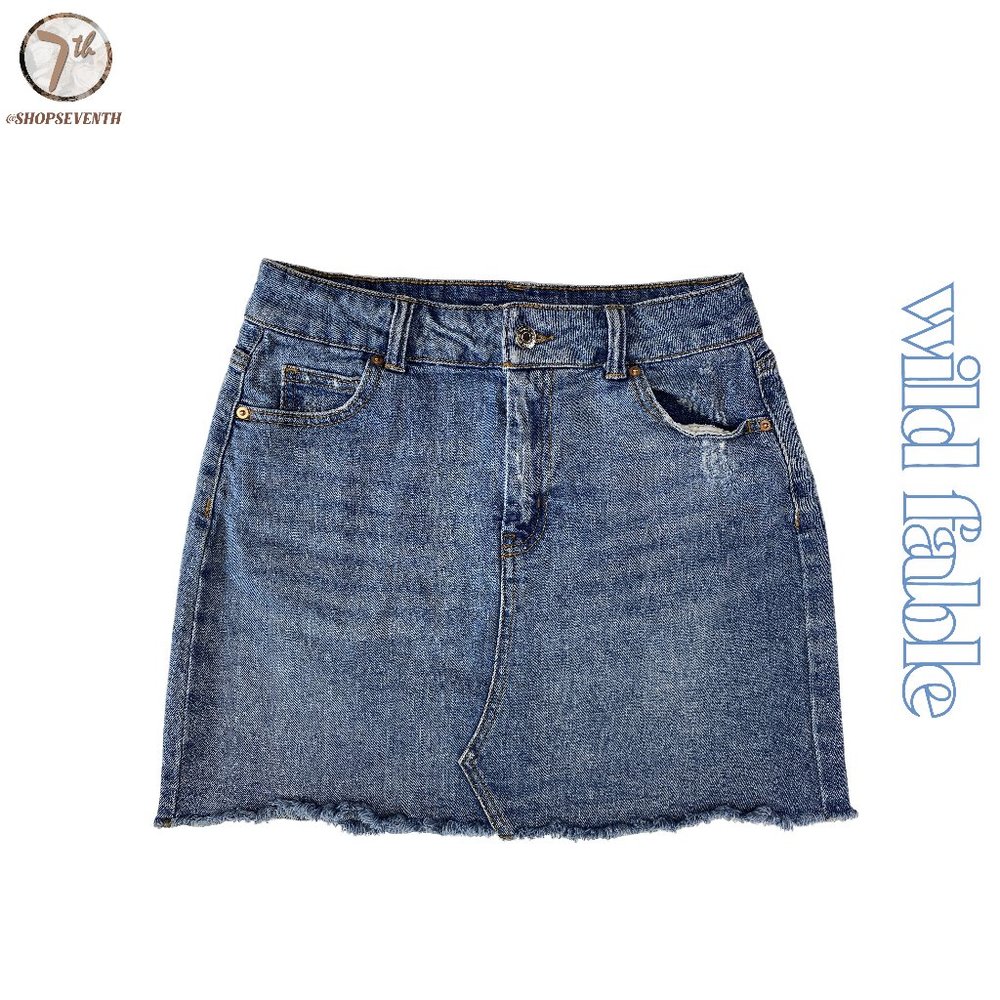(40% OFF) Wild Fable Y2K Light Blue Distressed Retro Fringe Jean Mini Shorts